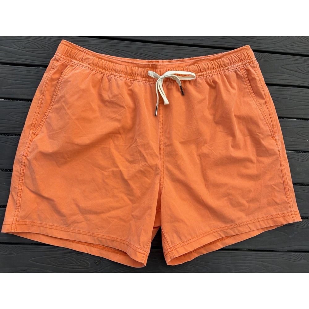 Fair Harbor Mens The Anchor Swim Shorts Orange Recycled Stretch XLarge
